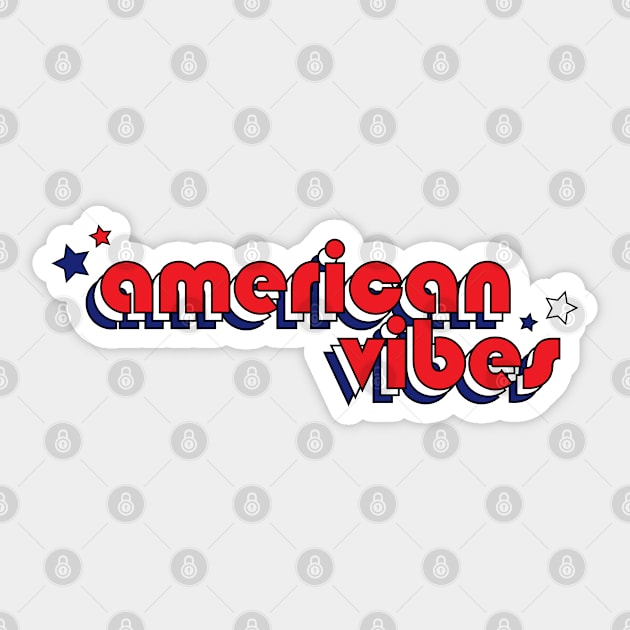 Retro - American Vibes - July 4th Sticker by Design By Leo